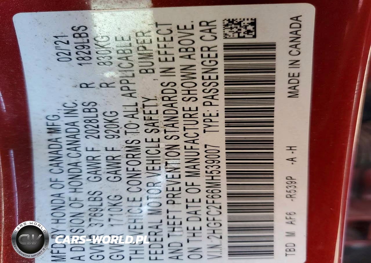 2021 Honda Civic Lx VIN:2HGFC2F66MH539007 - 12