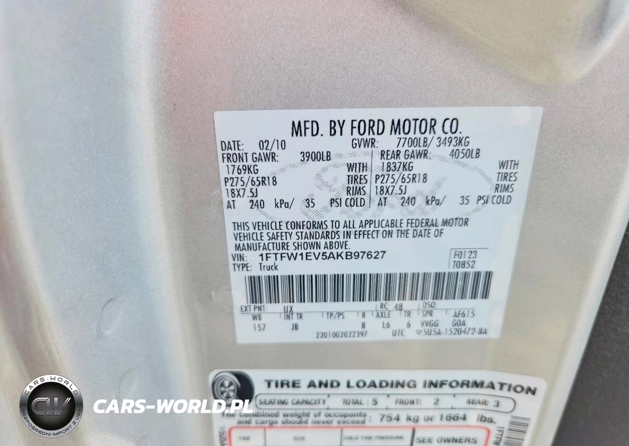 2010 Ford F150 Supercrew VIN:1FTFW1EV5AKB97627 - 12