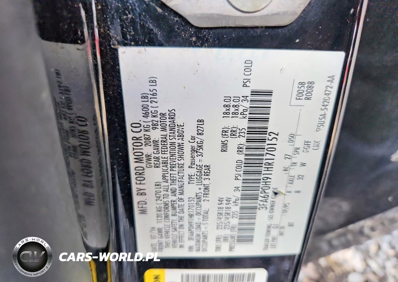2017 Ford Fusion Se VIN:3FA6P0H91HR170152 - 12