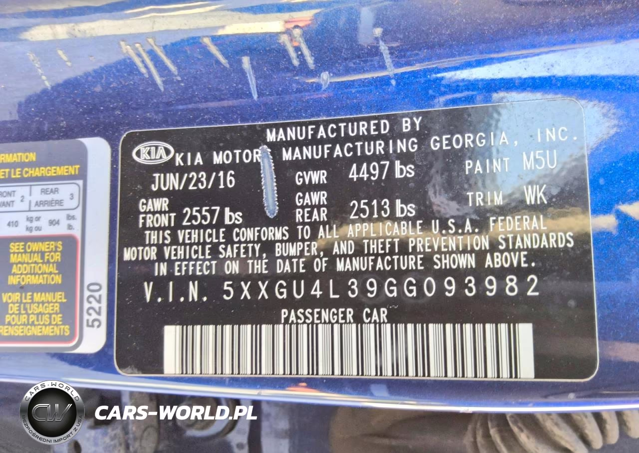2016 Kia Optima Ex VIN:5XXGU4L39GG093982 - 12