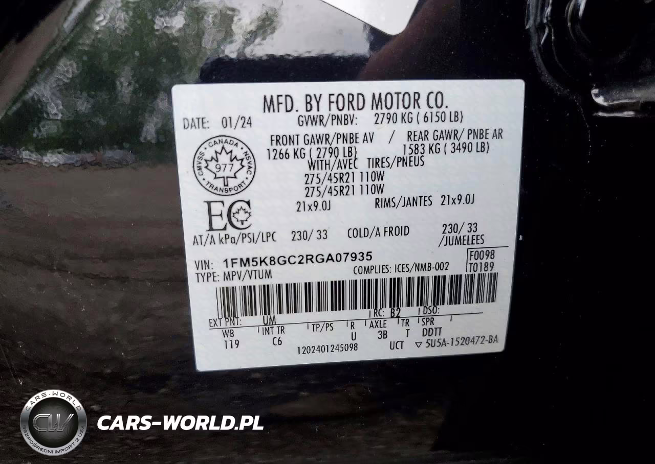 2024 Ford Explorer St VIN:1FM5K8GC2RGA07935 - 13