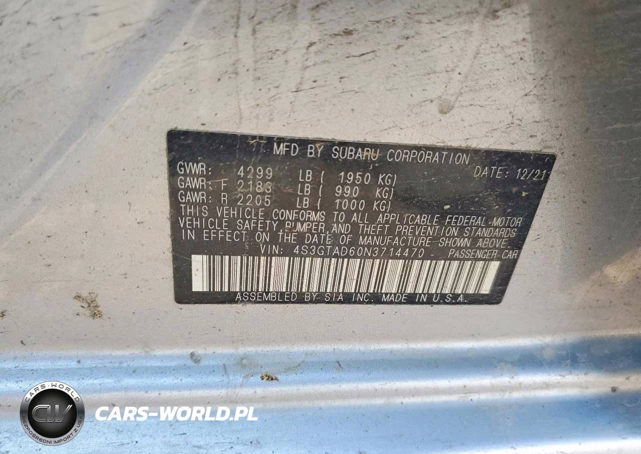 2022 Subaru Impreza Premium VIN:4S3GTAD60N3714470 - 12