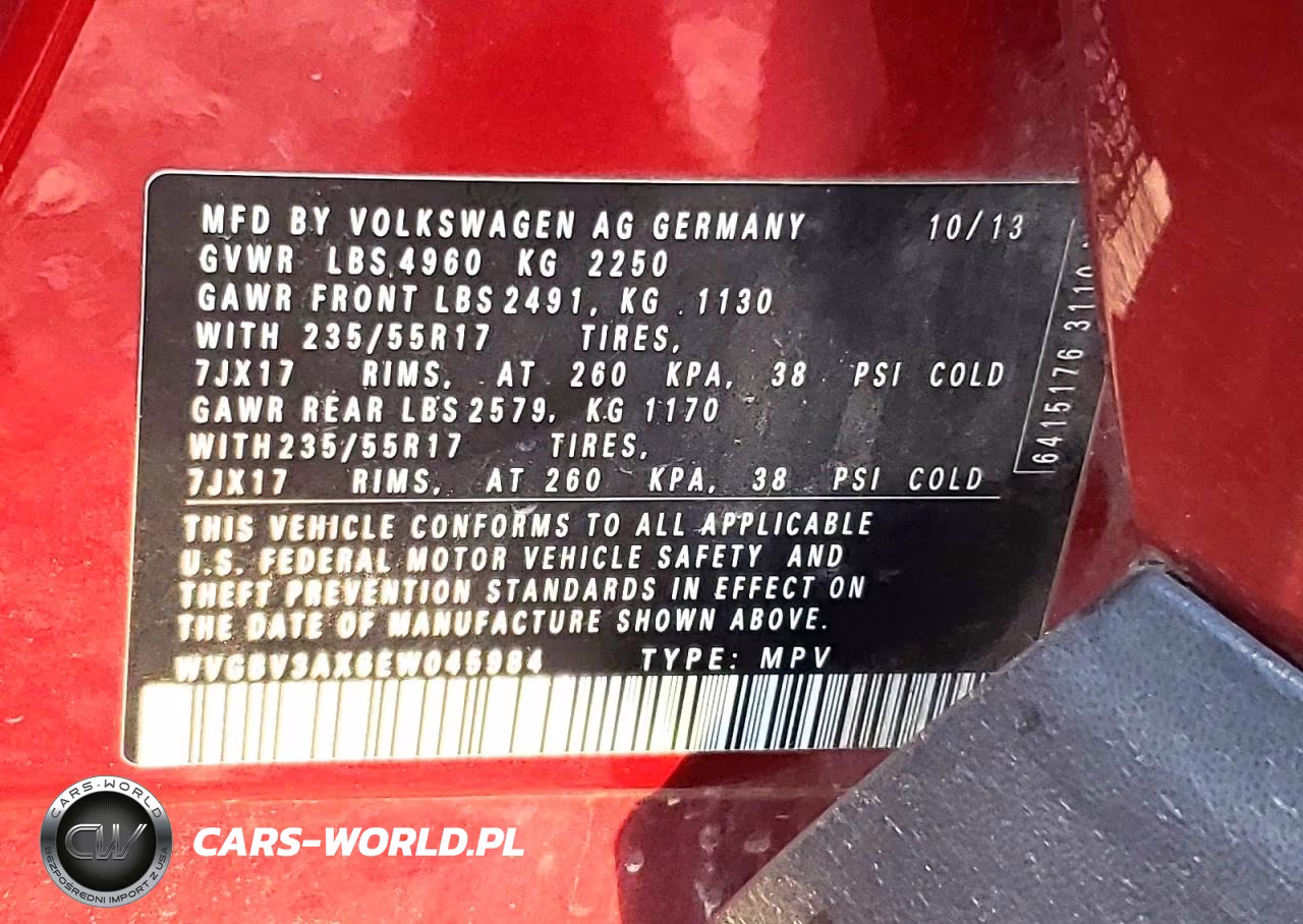 2014 Volkswagen Tiguan S VIN:WVGBV3AX6EW045984 - 13