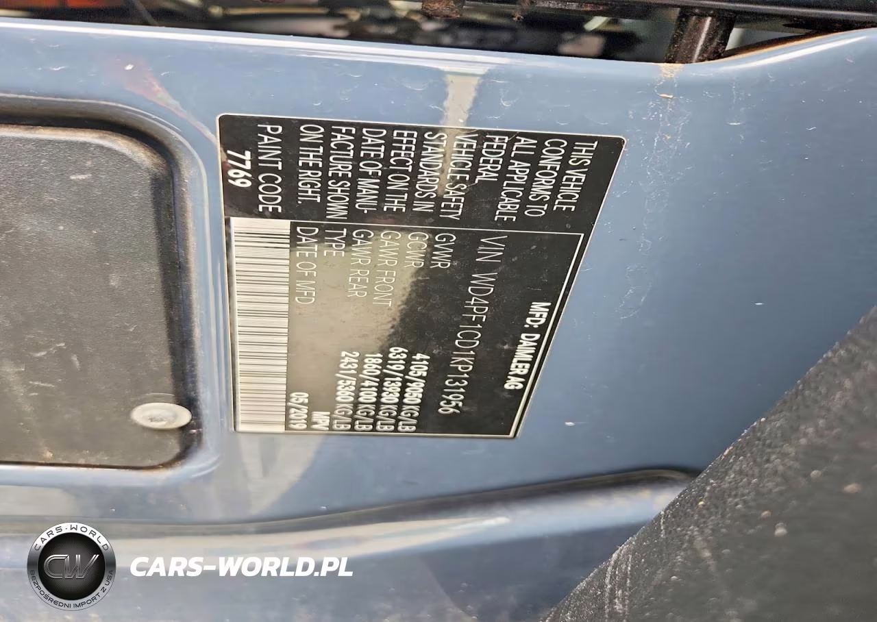 2019 Mercedes-Benz Sprinter 2500-3500 VIN:WD4PF1CD1KP131956 - 13