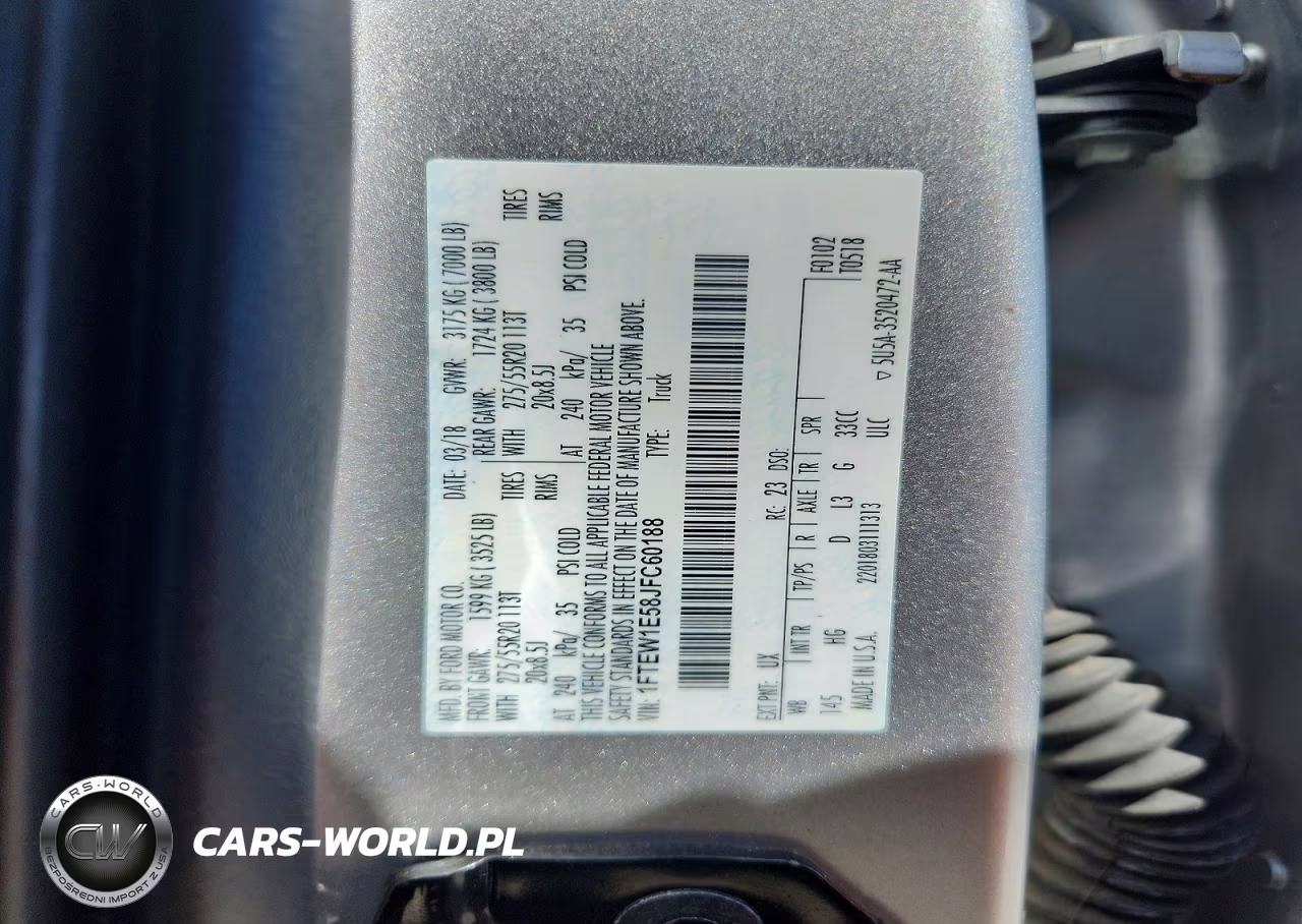 2018 Ford F150 Supercrew VIN:1FTEW1E58JFC60188 - 12