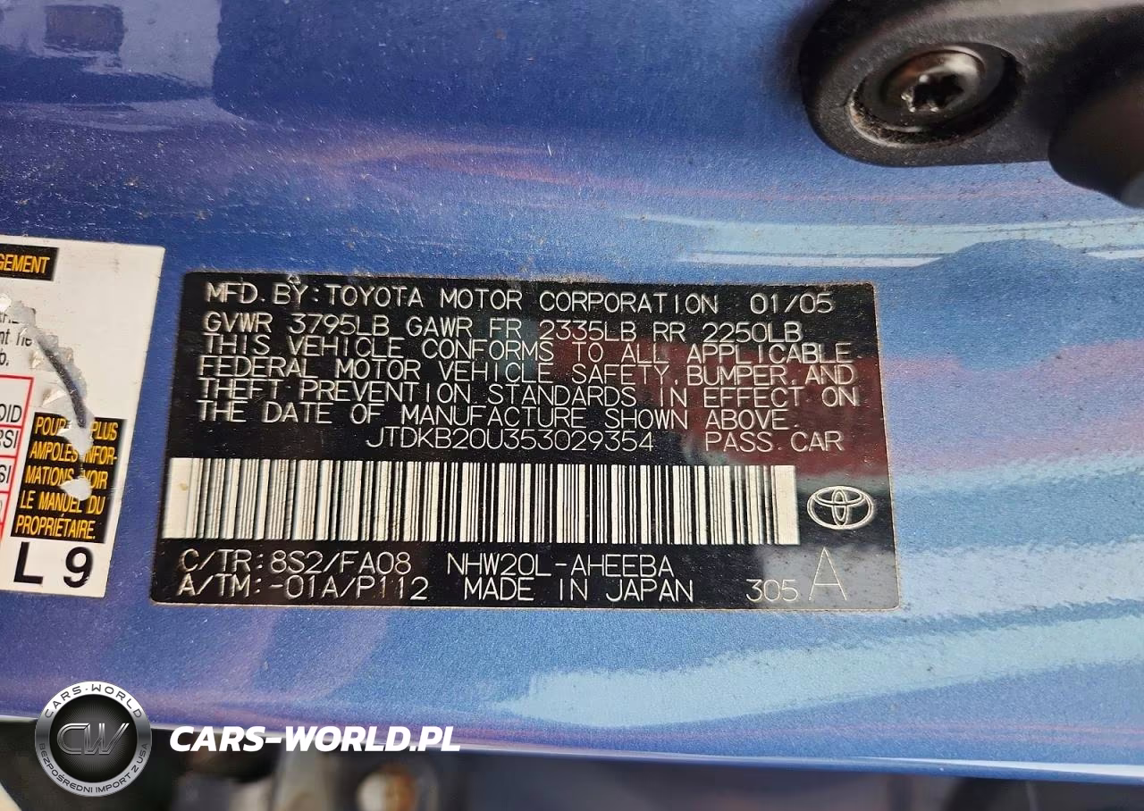 2005 Toyota Prius Base VIN:JTDKB20U353029354 - 12