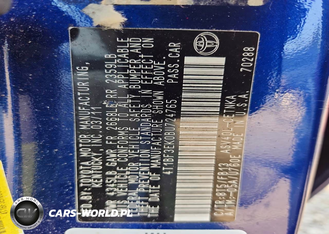 2011 Toyota Camry Le VIN:4T1BF3EK0BU724765 - 12