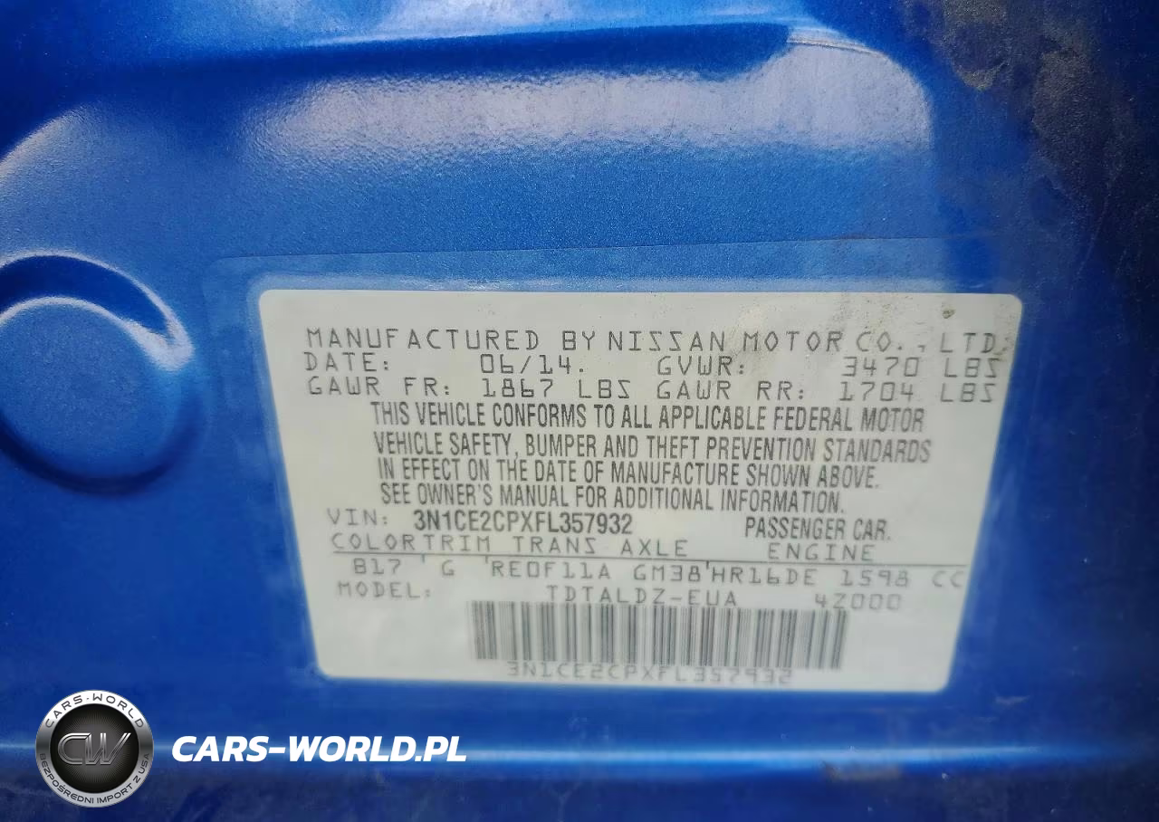 2015 Nissan Versa Note Sv VIN:3N1CE2CPXFL357932 - 12