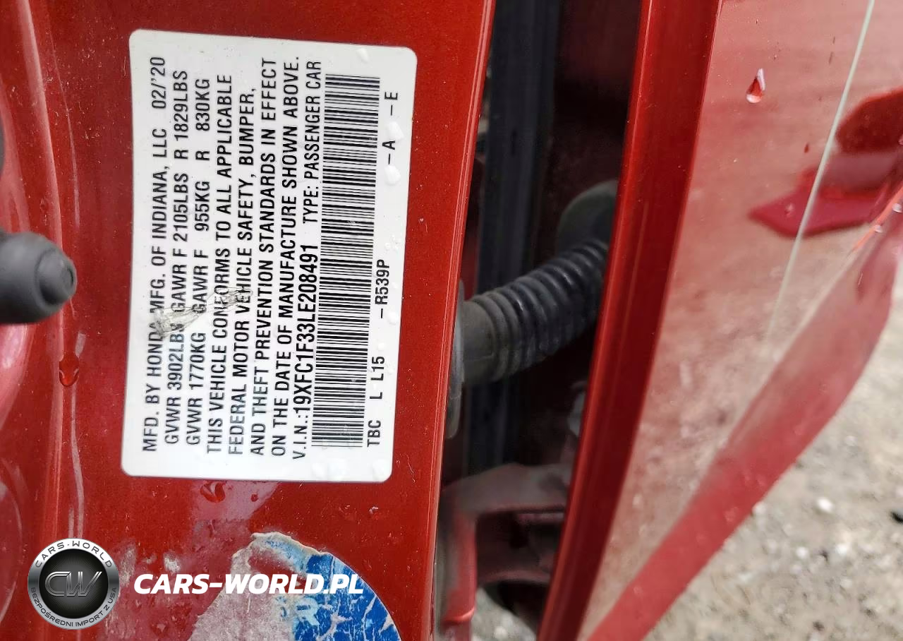2020 Honda Civic Ex VIN:19XFC1F33LE208491 - 13