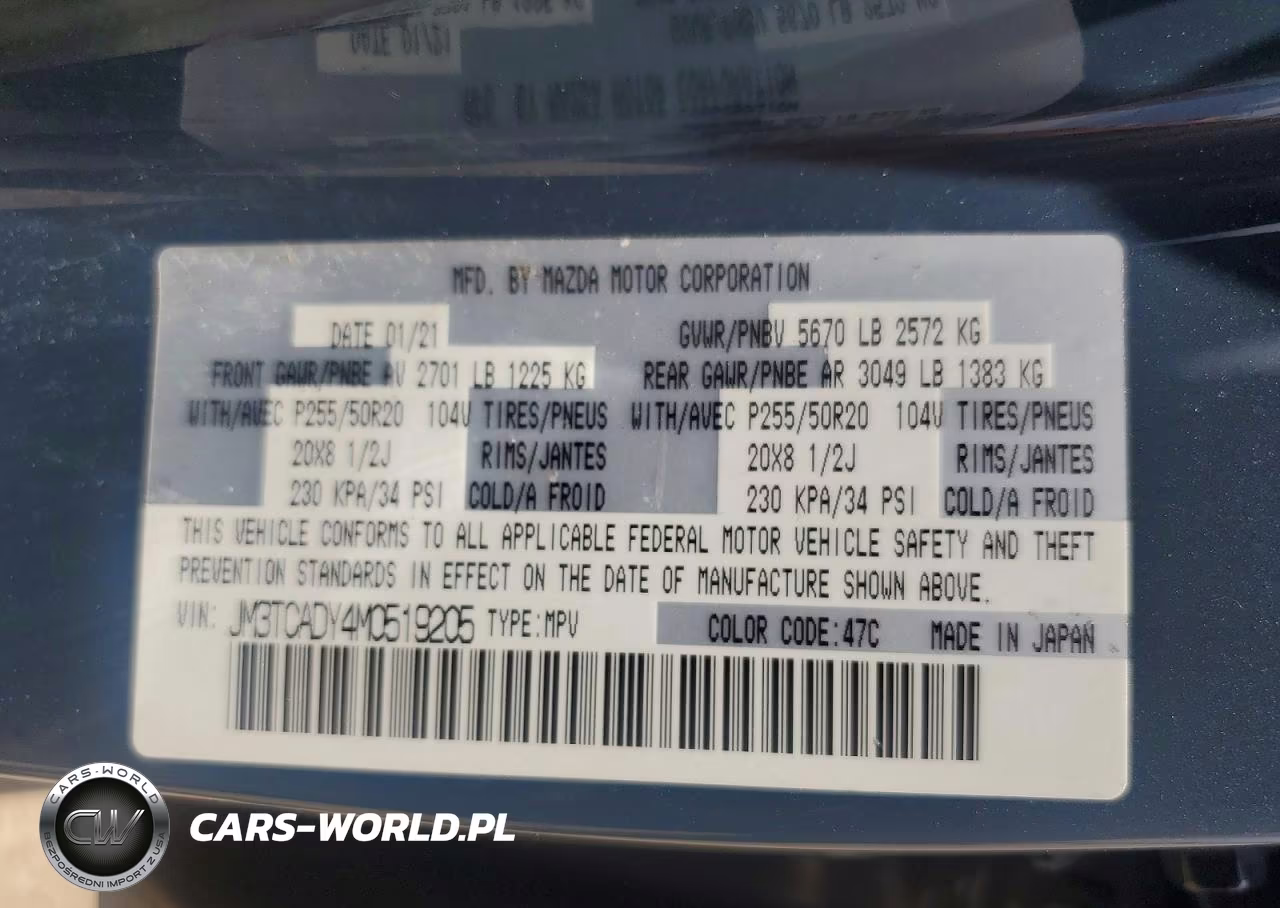 2021 Mazda Cx-9 Grand Touring VIN:JM3TCADY4M0519205 - 13