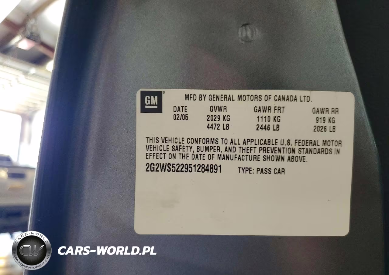 2005 Pontiac Grand Prix Gt VIN:2G2WS522951284891 - 13