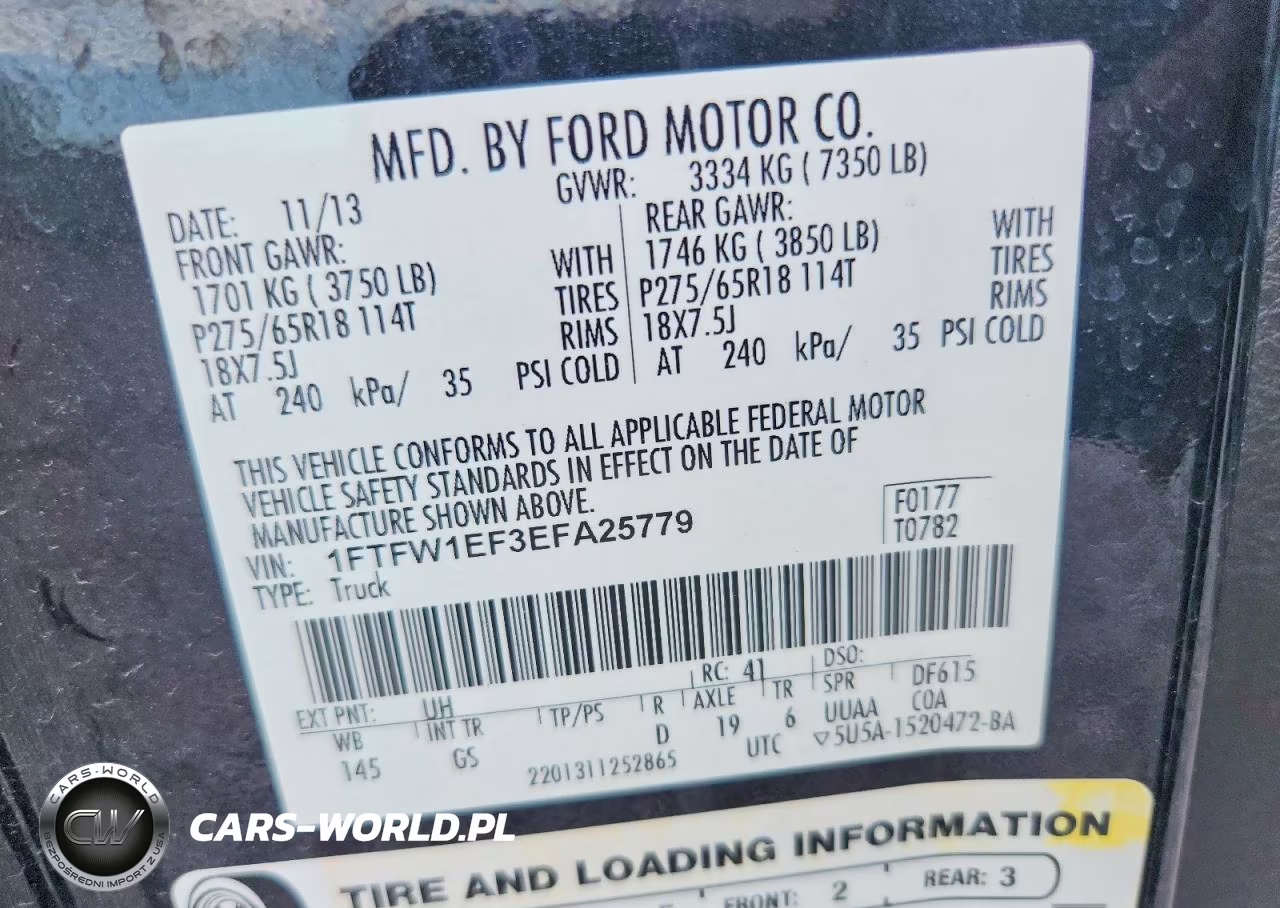 2014 Ford F150 Supercrew VIN:1FTFW1EF3EFA25779 - 12