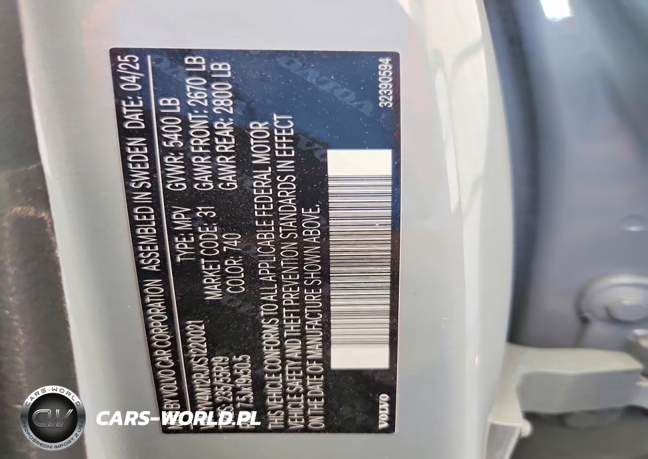 2025 Volvo Xc60 Core VIN:YV4M12RJXS1220021 - 13