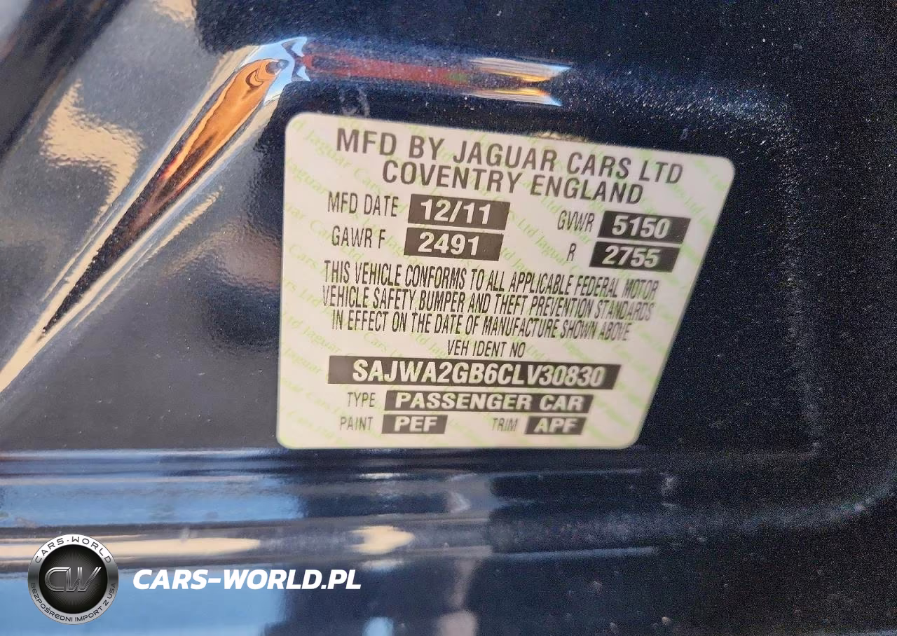 2012 Jaguar Xjl VIN:SAJWA2GB6CLV30830 - 13