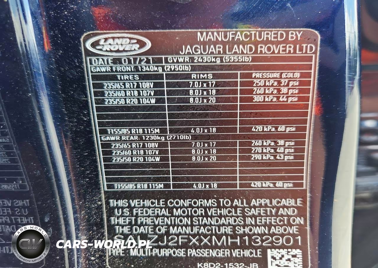 2021 Land Rover Range Rover Evoque S VIN:SALZJ2FXXMH132901 - 13
