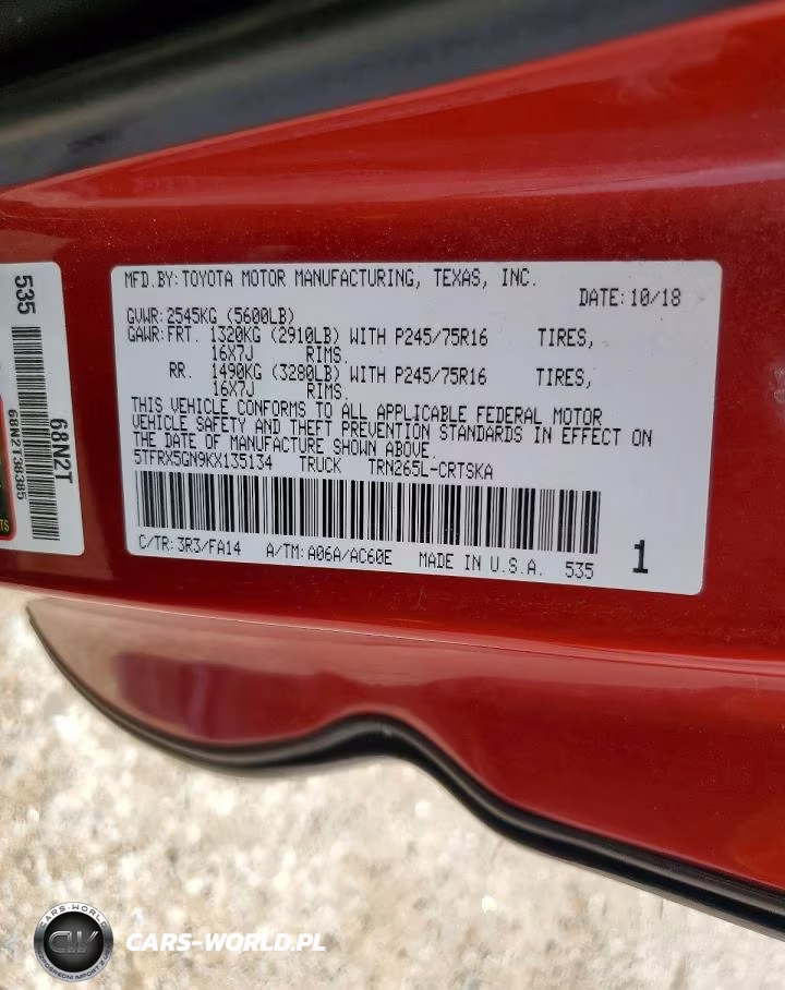 2019 Toyota Tacoma Sr VIN:5TFRX5GN9KX135134 - 12