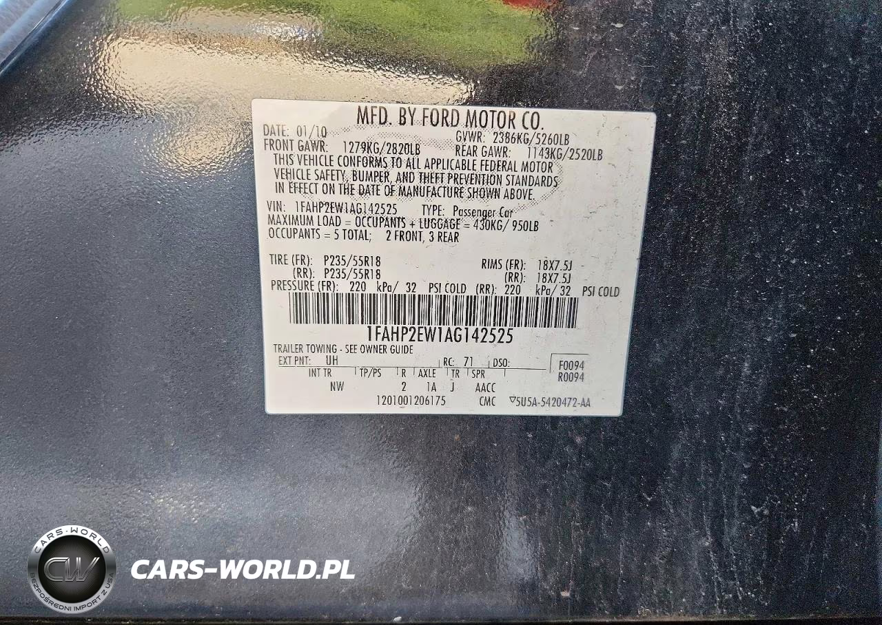2010 Ford Taurus Sel VIN:1FAHP2EW1AG142525 - 12