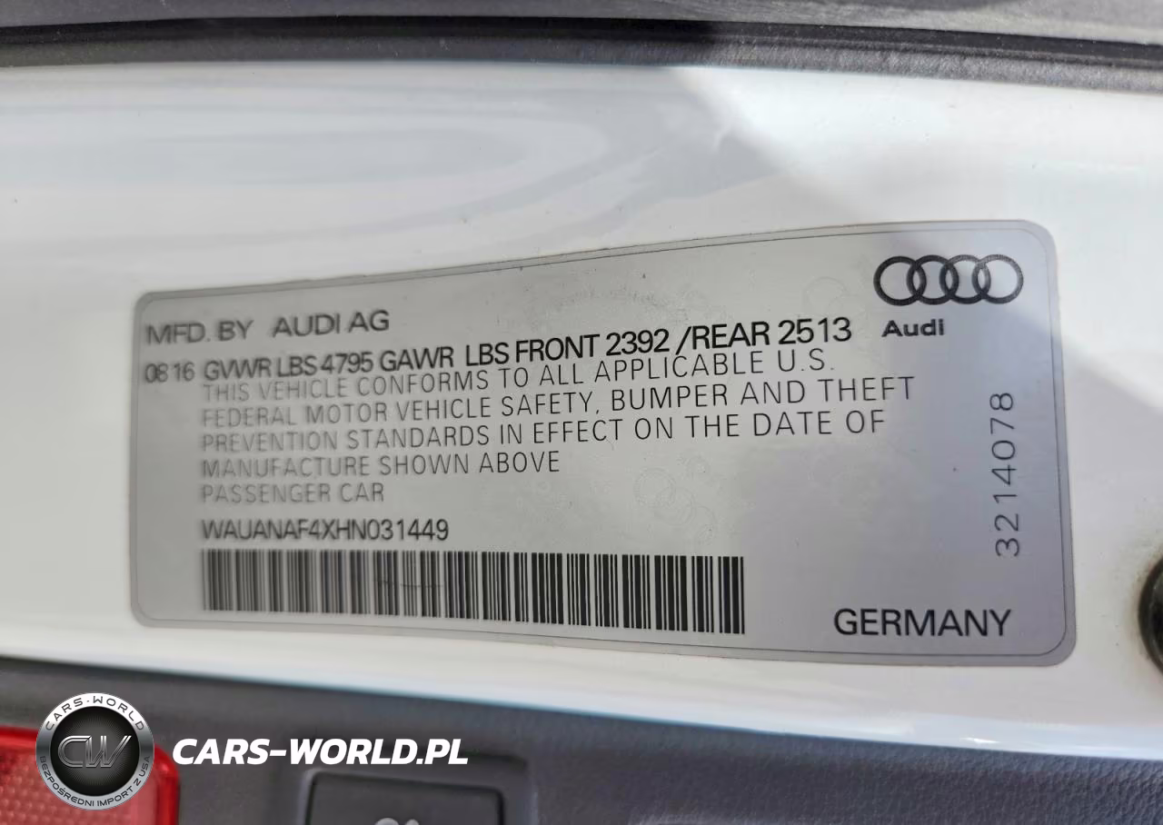 2017 Audi A4 Premium VIN:WAUANAF4XHN031449 - 12