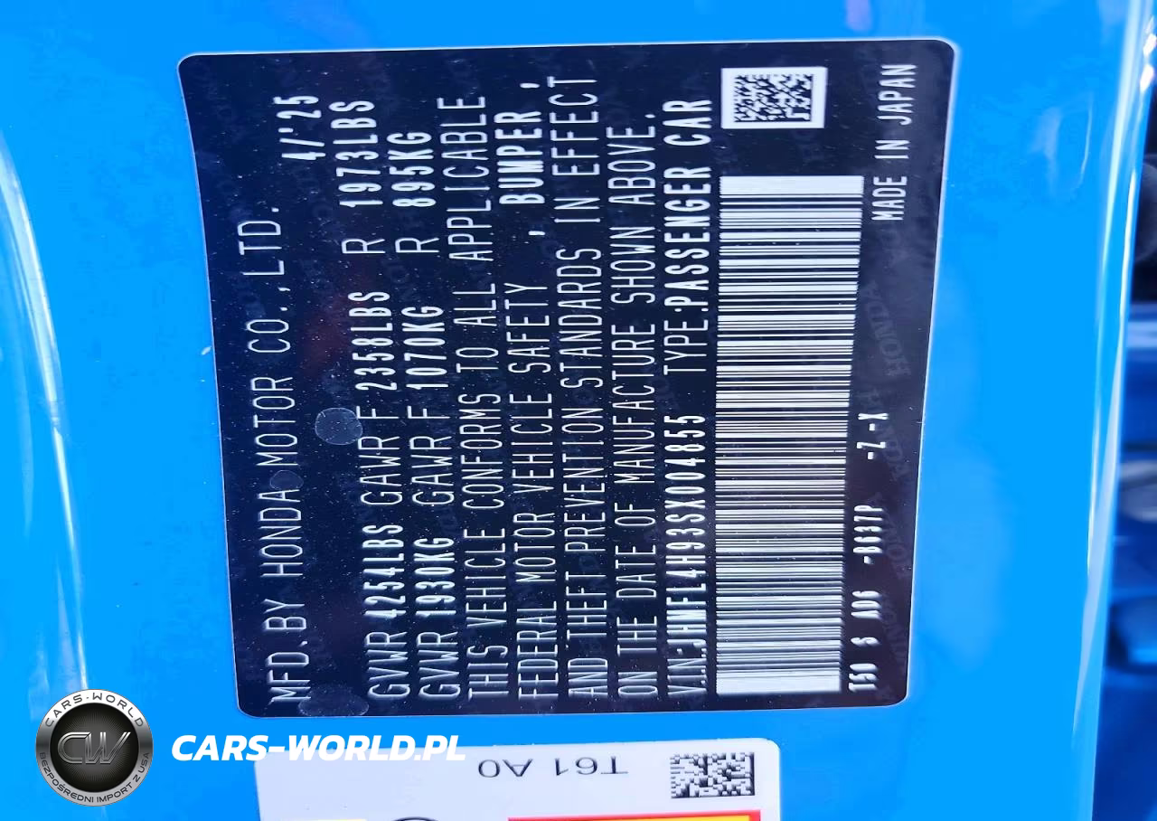 2025 Honda Civic Sport Touring VIN:JHMFL4H93SX004855 - 12