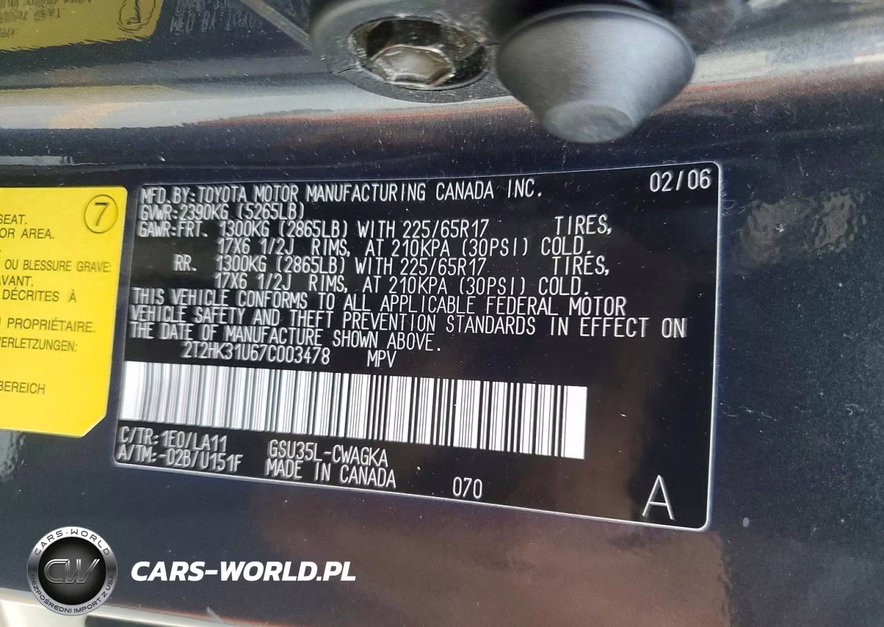 2007 Lexus Rx 350 VIN:2T2HK31U67C003478 - 14