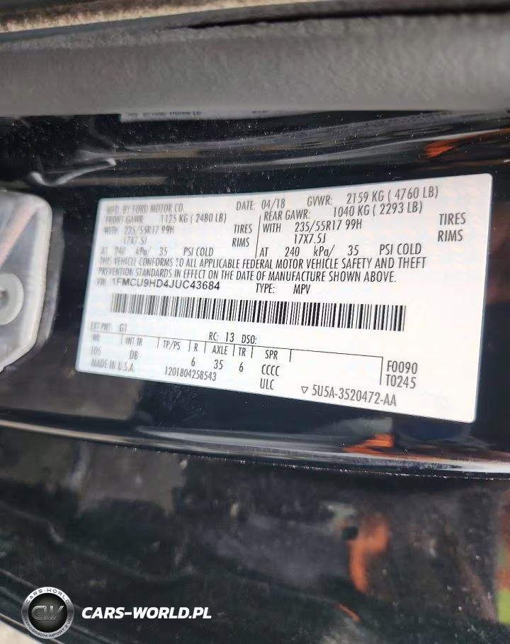 2018 Ford Escape Sel VIN:1FMCU9HD4JUC43684 - 12