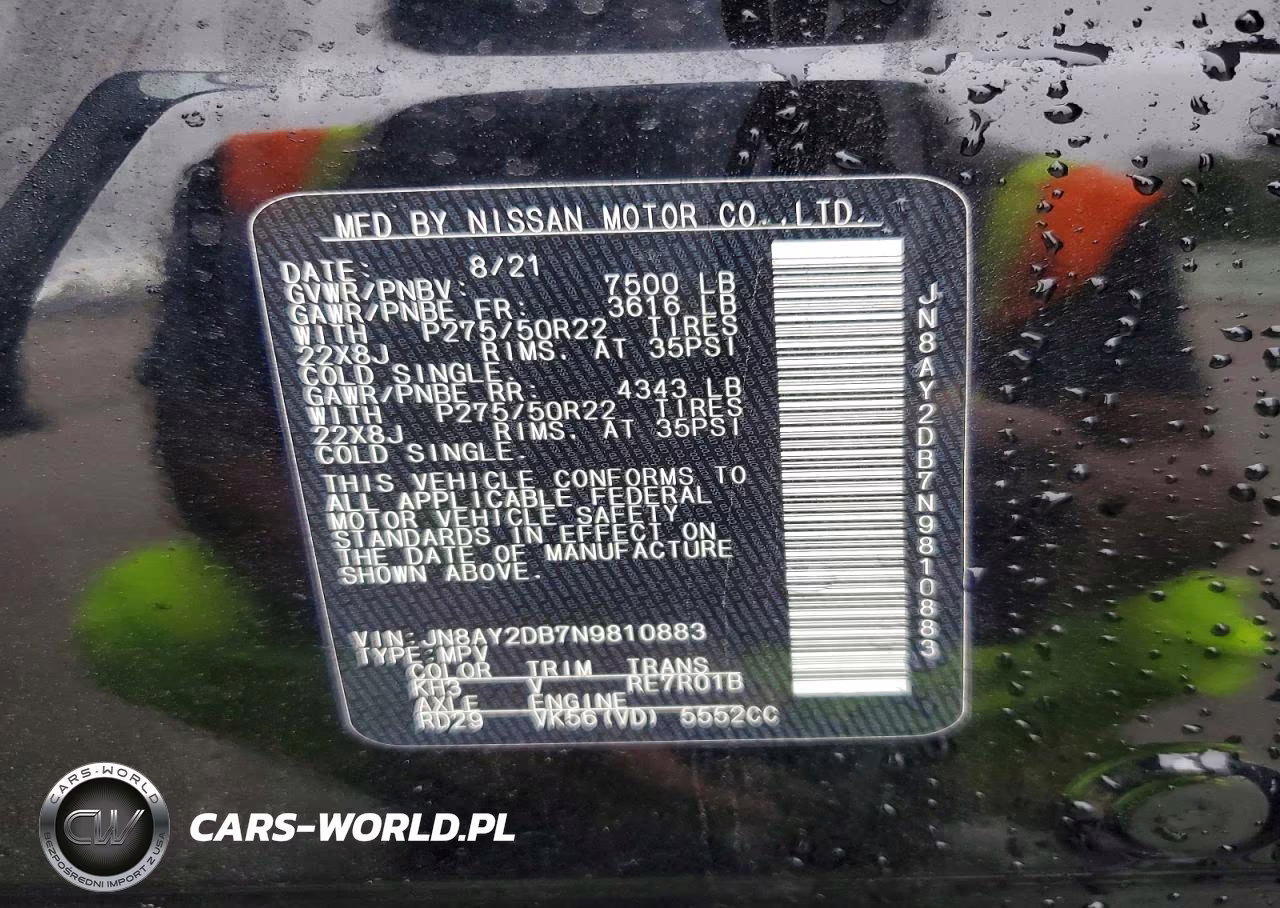 2022 Nissan Armada Platinum VIN:JN8AY2DB7N9810883 - 13