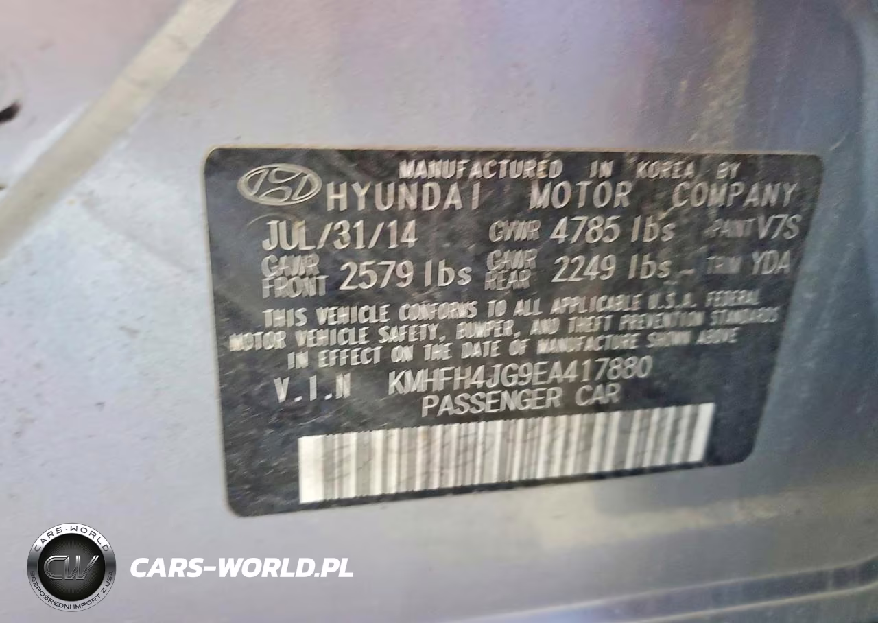 2014 Hyundai Azera Limited VIN:KMHFH4JG9EA417880 - 12