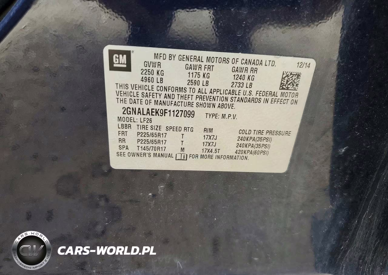2015 Chevrolet Equinox Ls VIN:2GNALAEK9F1127099 - 13