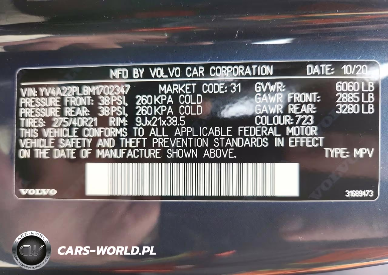 2021 Volvo Xc90 T6 Inscription VIN:YV4A22PL8M1702347 - 14