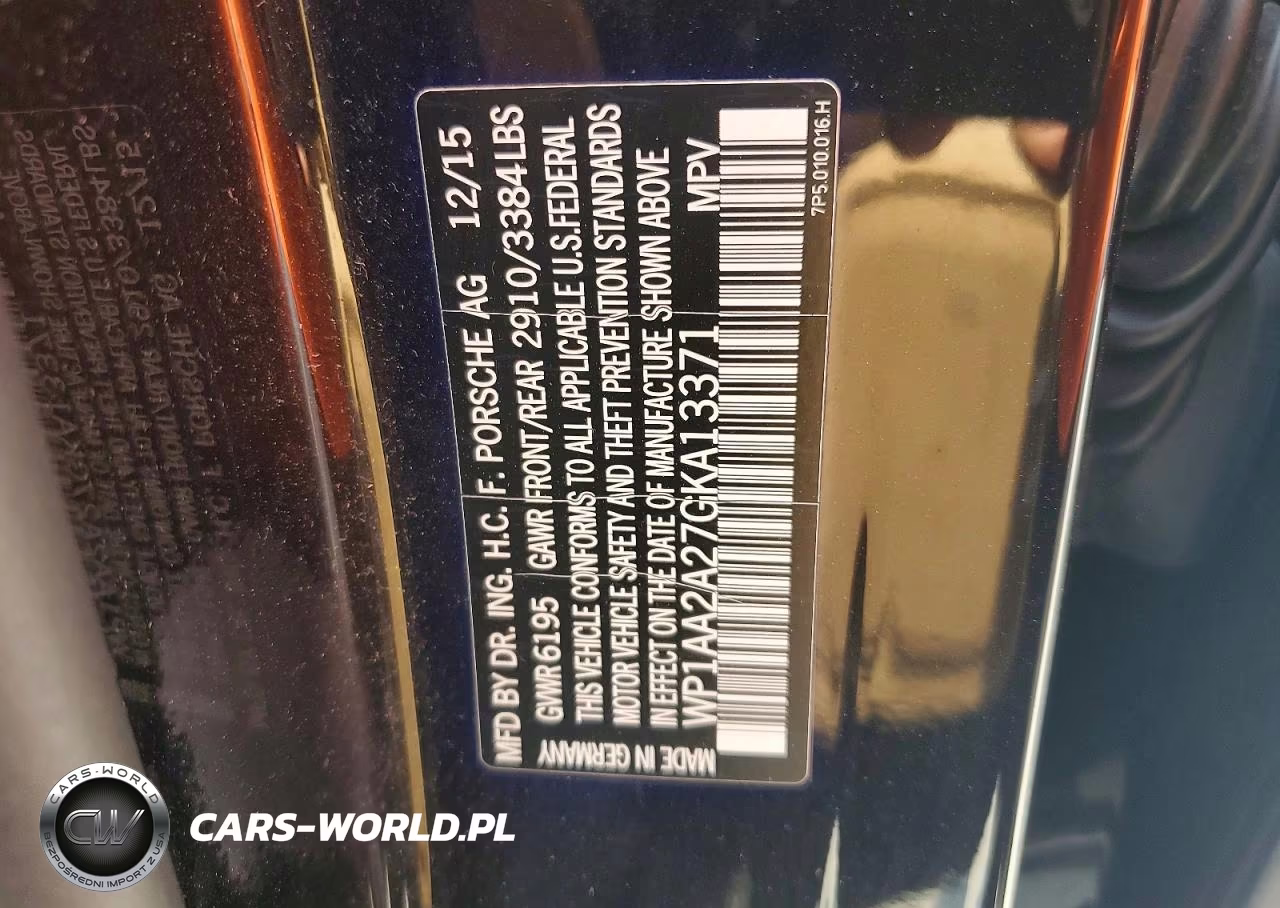 2016 Porsche Cayenne VIN:WP1AA2A27GKA13371 - 13