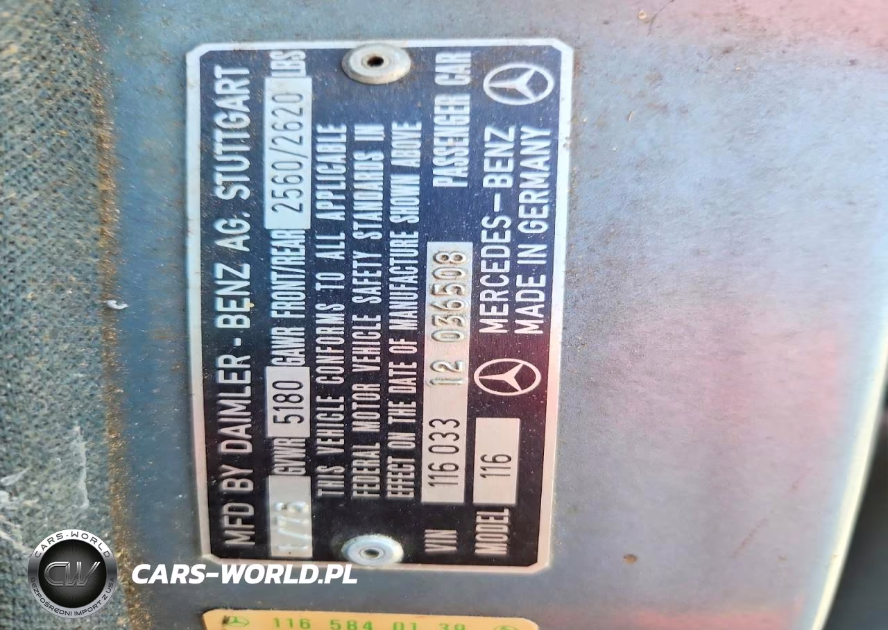 1975 Mercedes 450 Sel Rwd 4.5 8 Gasoline VIN:11603312036508 - 13