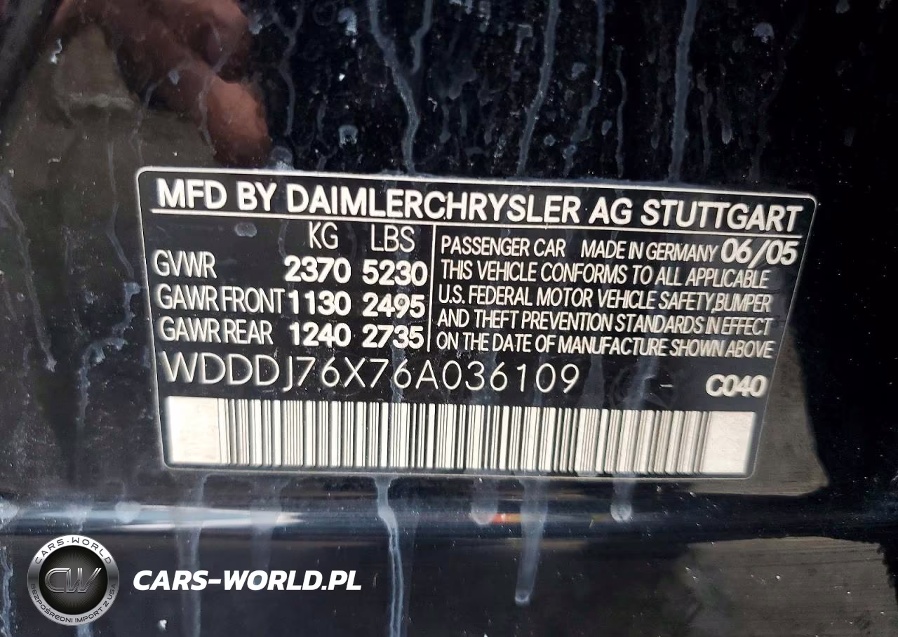 2006 Mercedes-Benz Cls 55 Amg VIN:WDDDJ76X76A036109 - 12
