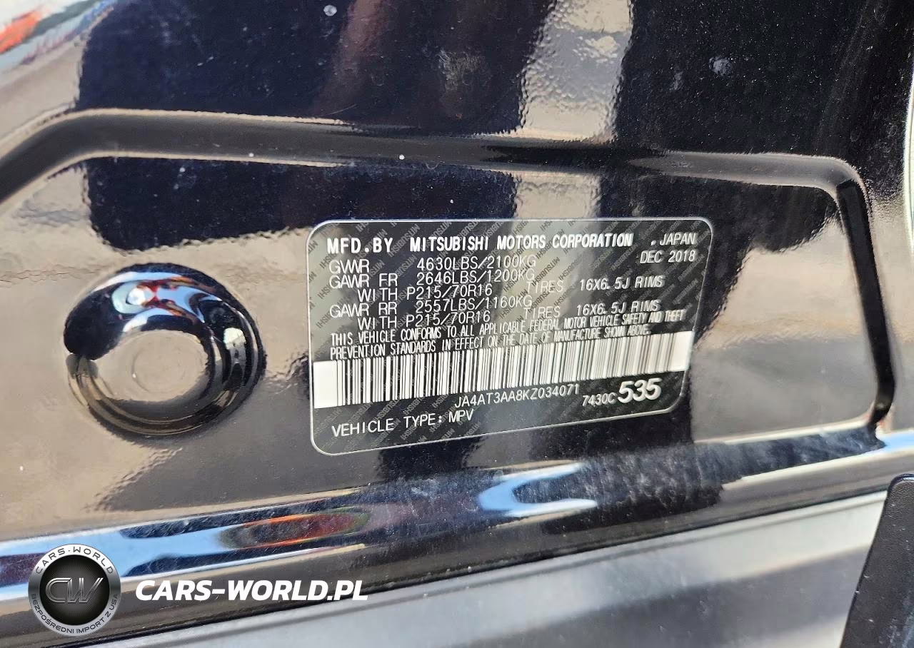 2019 Mitsubishi Eclipse Cross Es VIN:JA4AT3AA8KZ034071 - 12