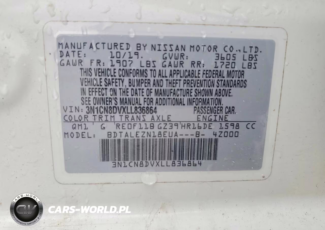 2020 Nissan Versa S VIN:3N1CN8DVXLL836864 - 12