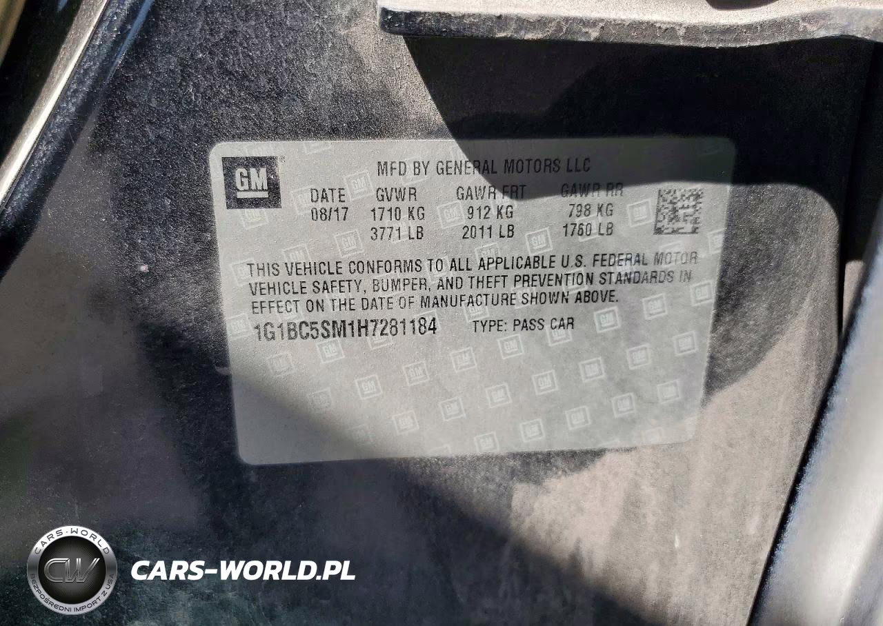 2017 Chevrolet Cruze Ls VIN:1G1BC5SM1H7281184 - 12