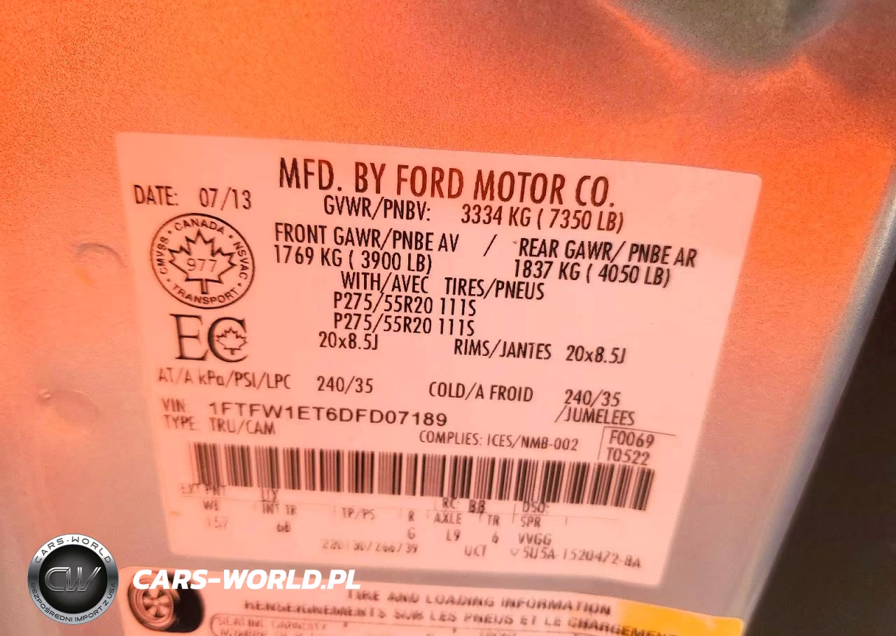 2013 Ford F150 Supercrew VIN:1FTFW1ET6DFD07189 - 12