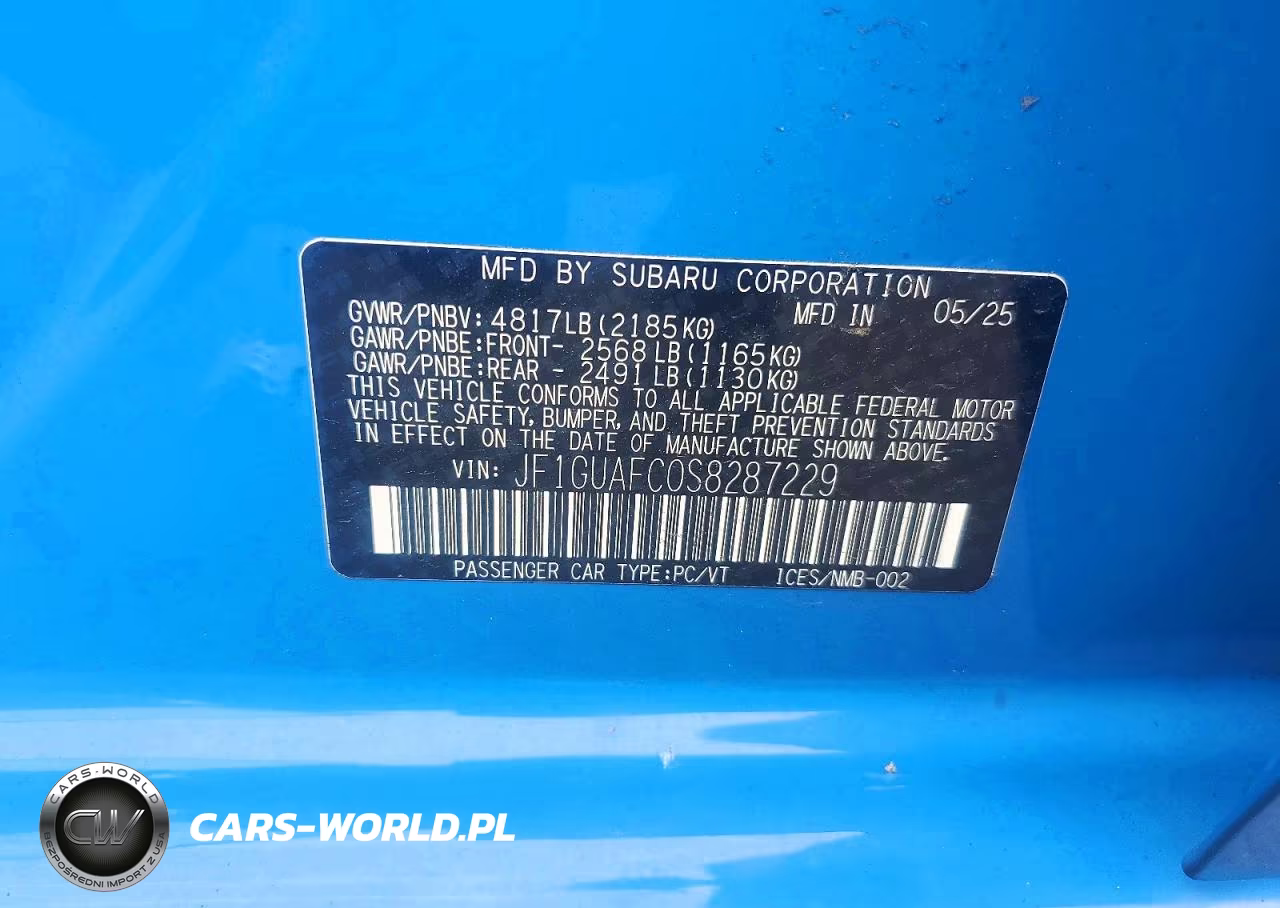 2025 Subaru Impreza Sport VIN:JF1GUAFC0S8287229 - 12