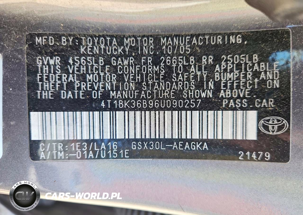 2006 Toyota Avalon Xls VIN:4T1BK36B96U090257 - 12