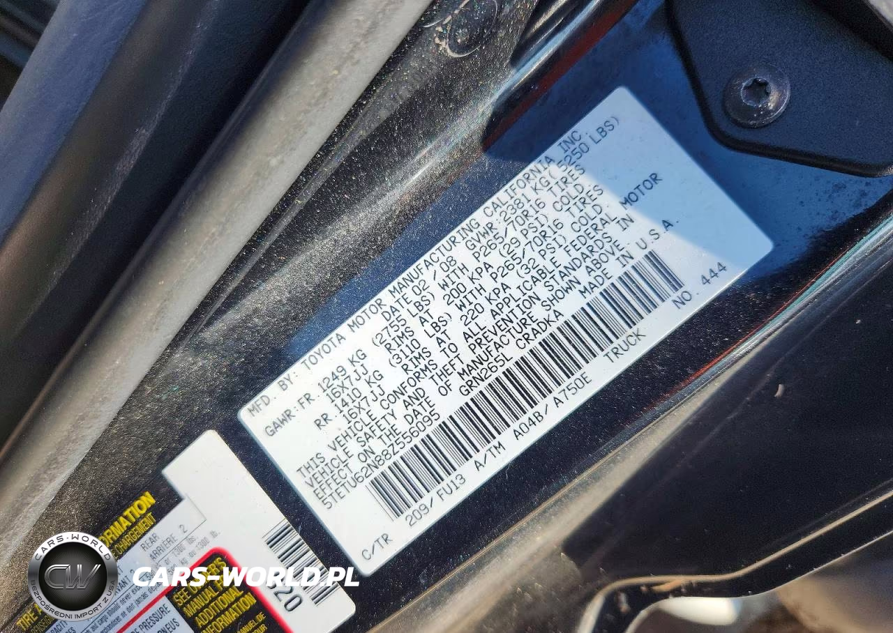 2008 Toyota Tacoma Prerunner V6 VIN:5TETU62N88Z556095 - 12