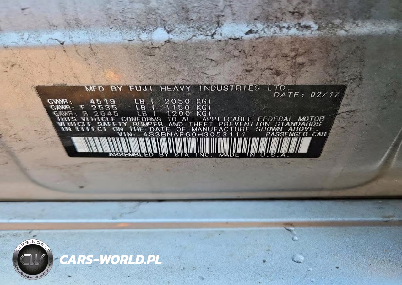 2017 Subaru Legacy 2.5I Premium VIN:4S3BNAF60H3053111 - 12
