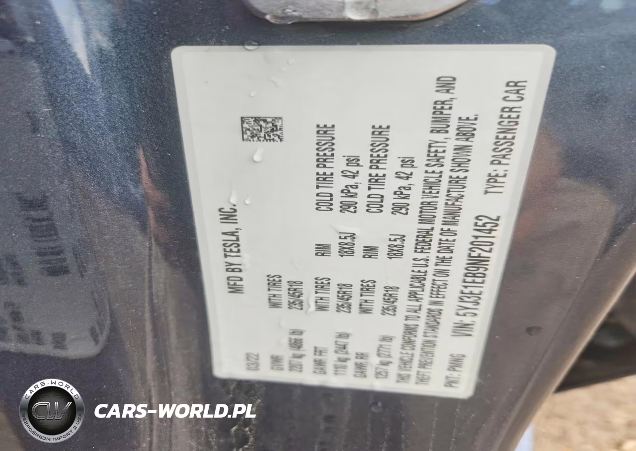 2022 Tesla Model 3 VIN:5YJ3E1EB9NF201452 - 13