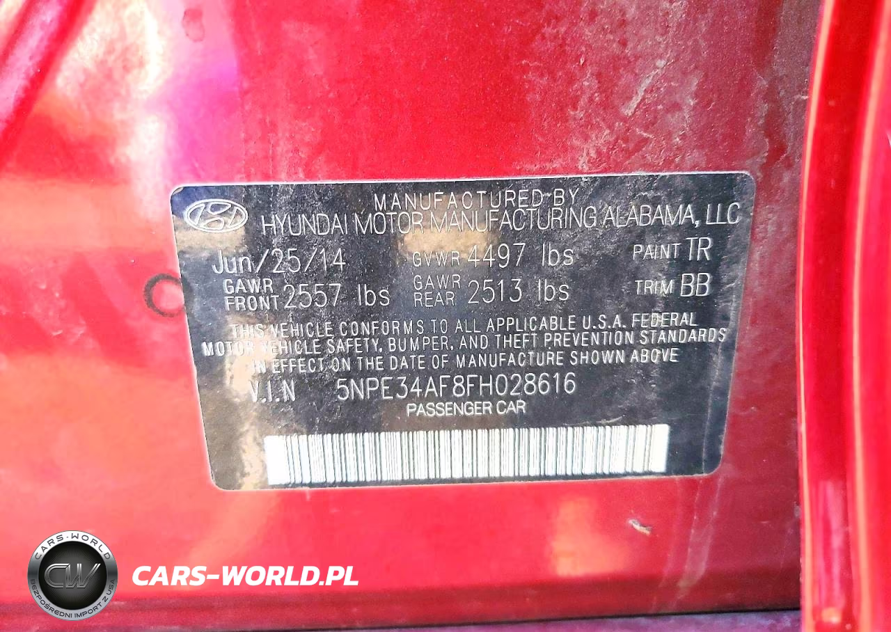 2015 Hyundai Sonata Limited VIN:5NPE34AF8FH028616 - 12