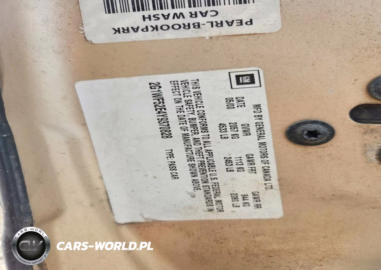 2000 Chevrolet Impala VIN:2G1WF52E4Y9370828 - 12