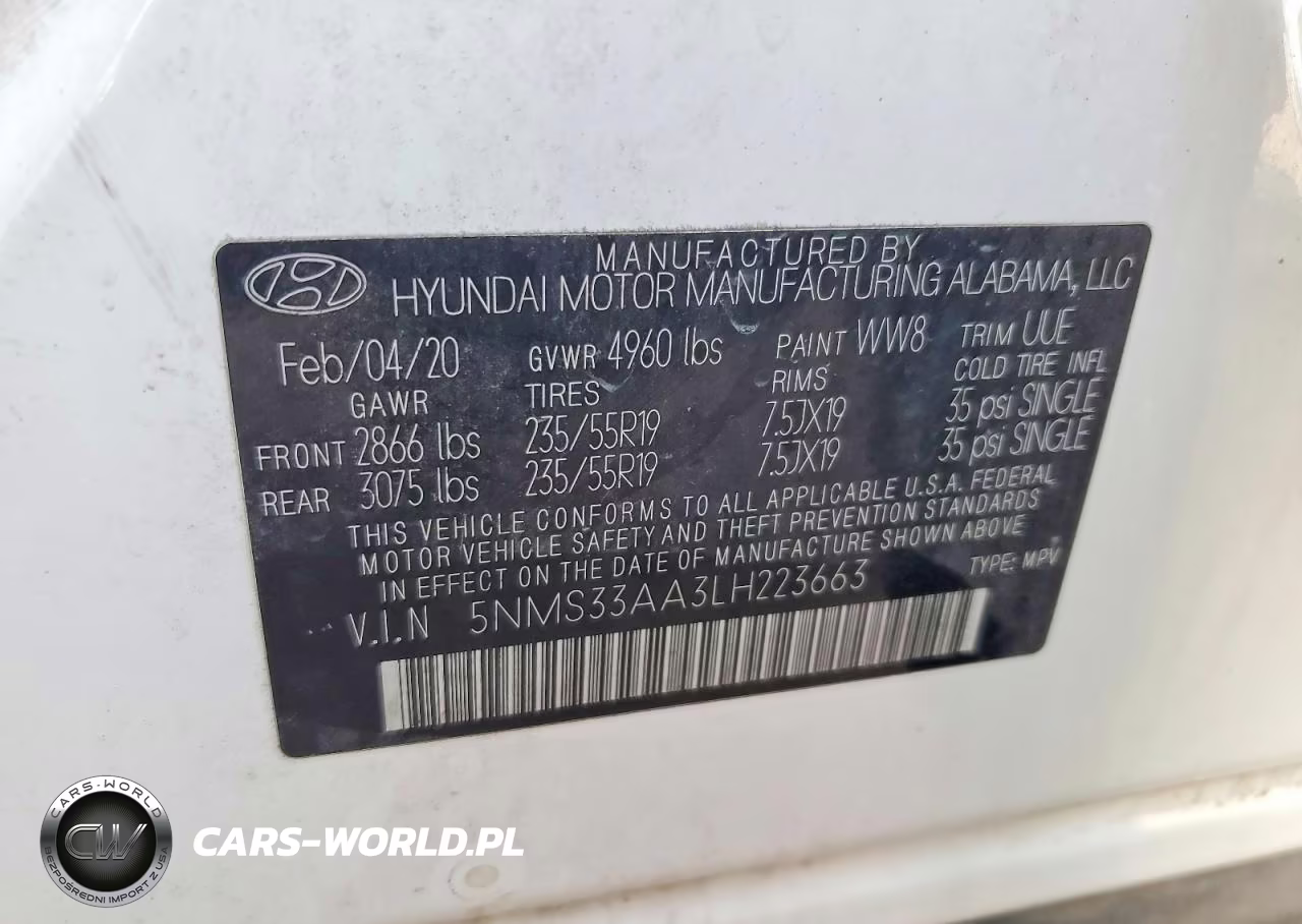 2020 Hyundai Santa Fe Sel 2.0T VIN:5NMS33AA3LH223663 - 12