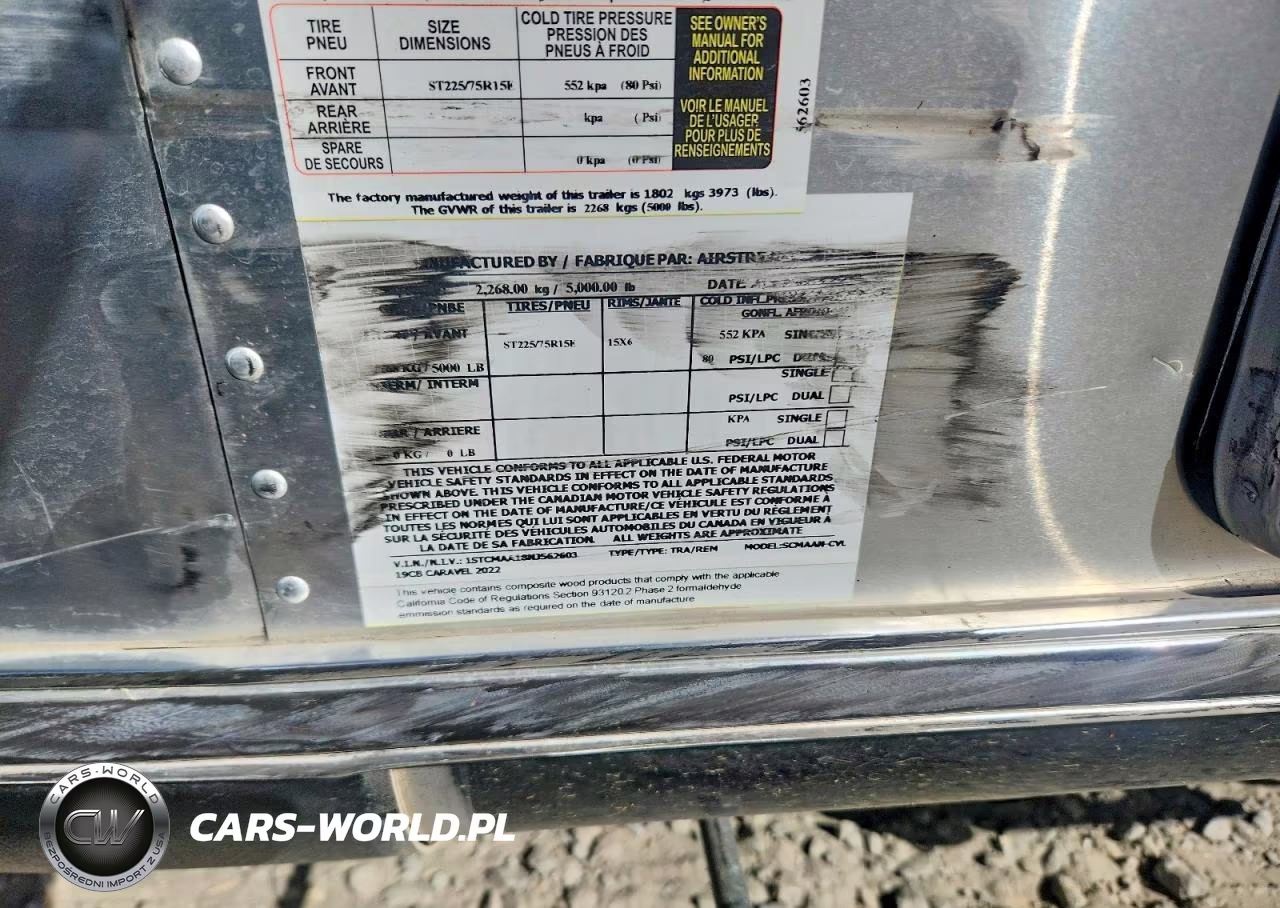 2022 Airstream Caravel VIN:1STCMAA18NJ562603 - 10