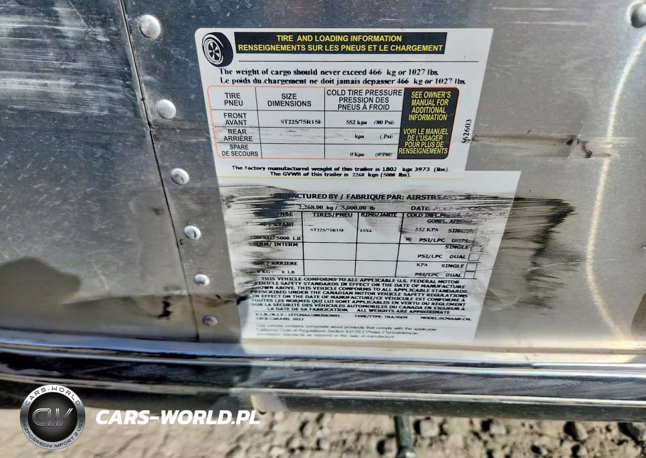 2022 Airstream Caravel VIN:1STCMAA18NJ562603 - 8