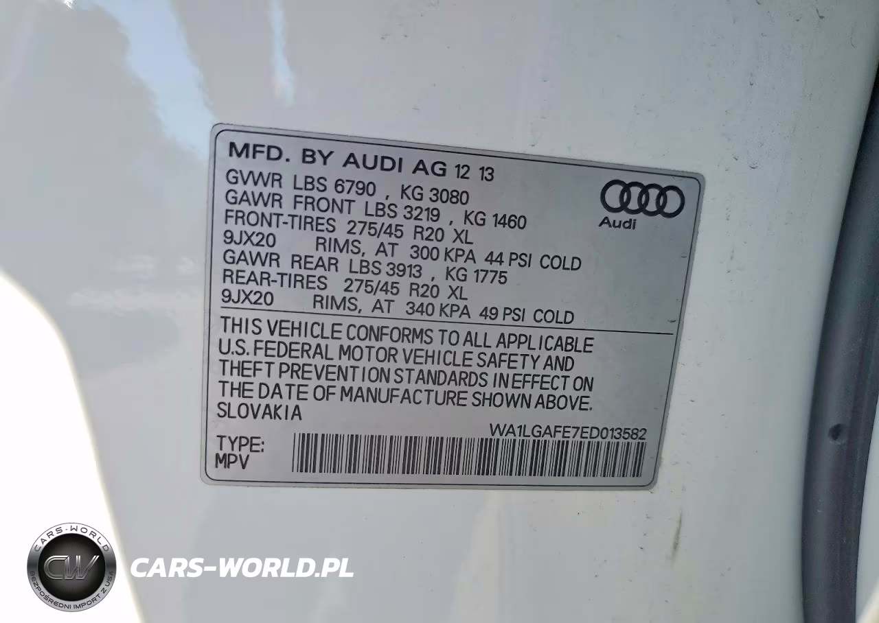 2014 Audi Q7 Premium Plus VIN:WA1LGAFE7ED013582 - 13