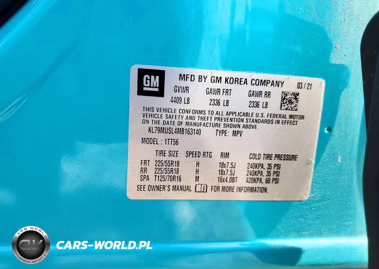 2021 Chevrolet Trailblazer Rs VIN:KL79MUSL4MB163140 - 13
