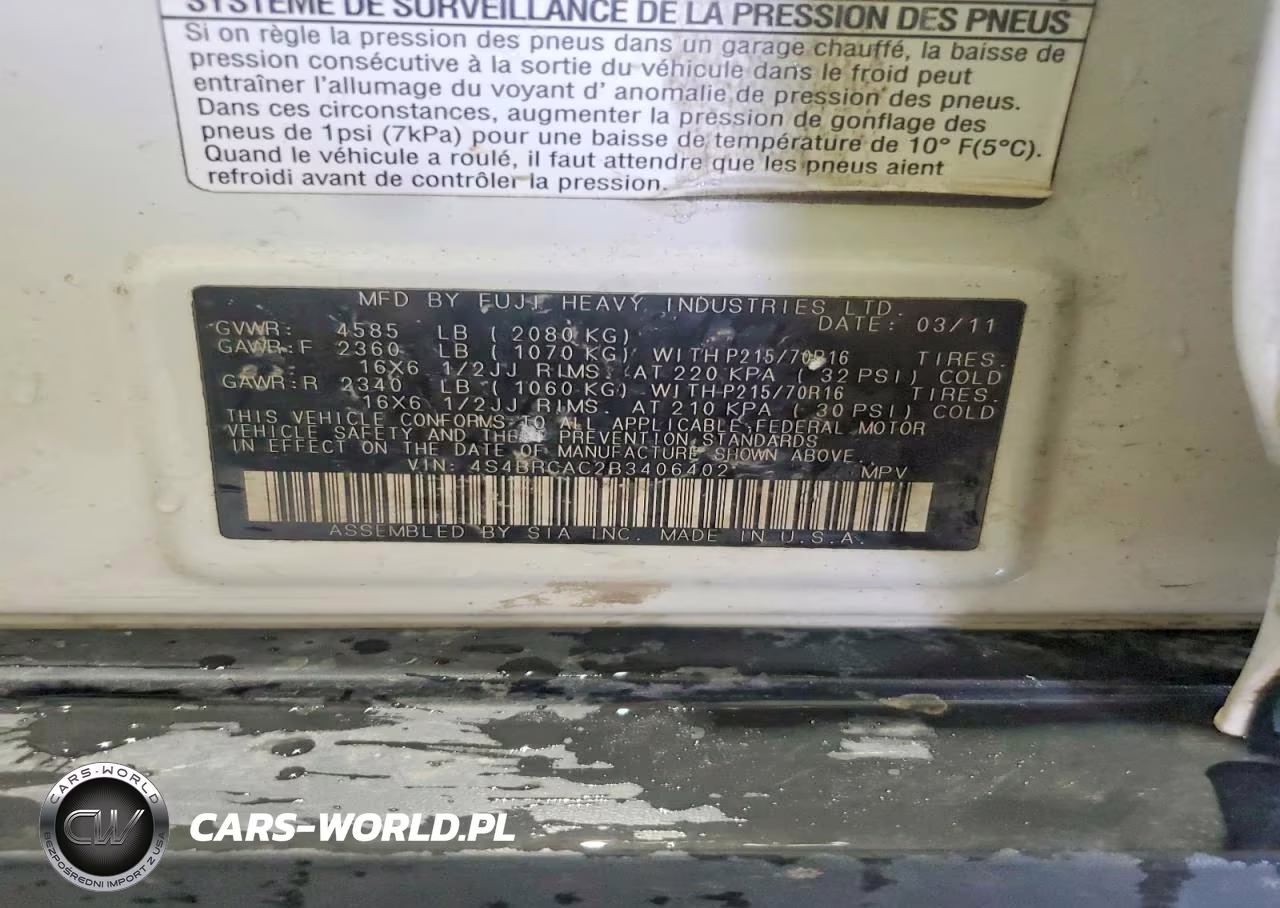 2011 Subaru Outback 2.5I VIN:4S4BRCAC2B3406402 - 12