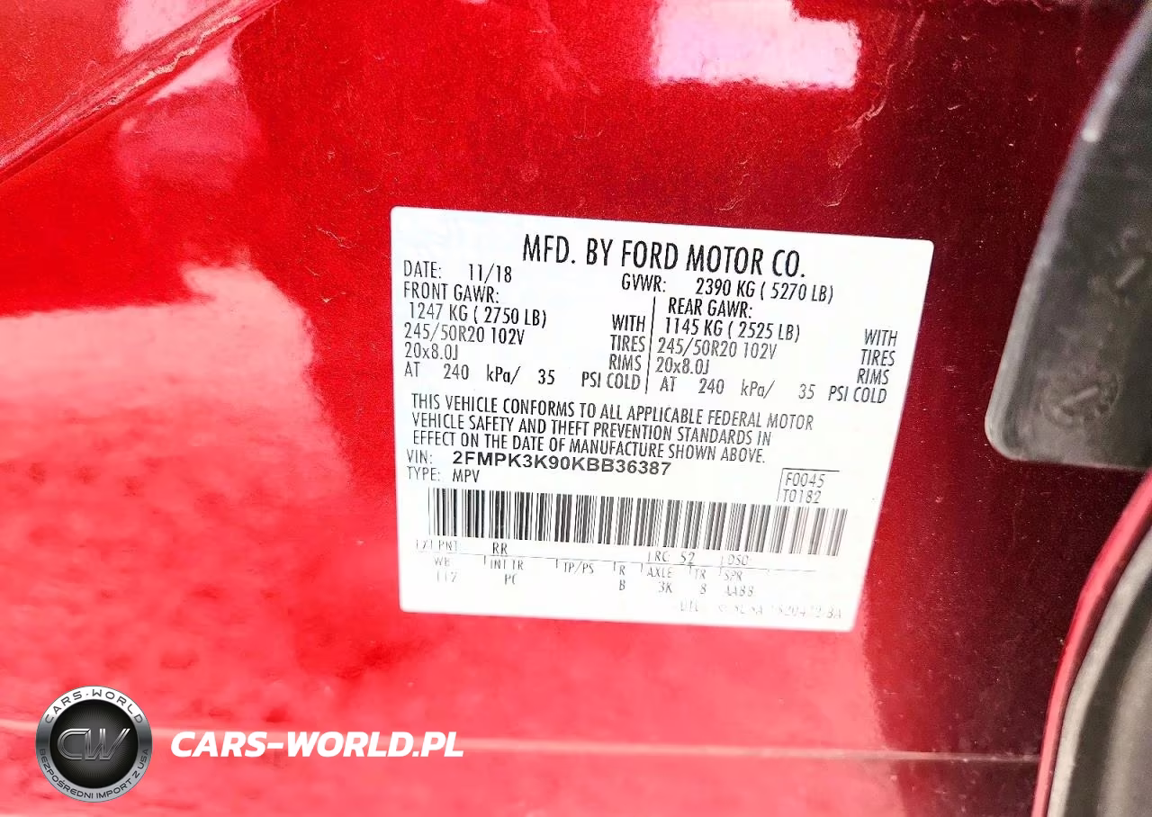 2019 Ford Edge Titanium VIN:2FMPK3K90KBB36387 - 12